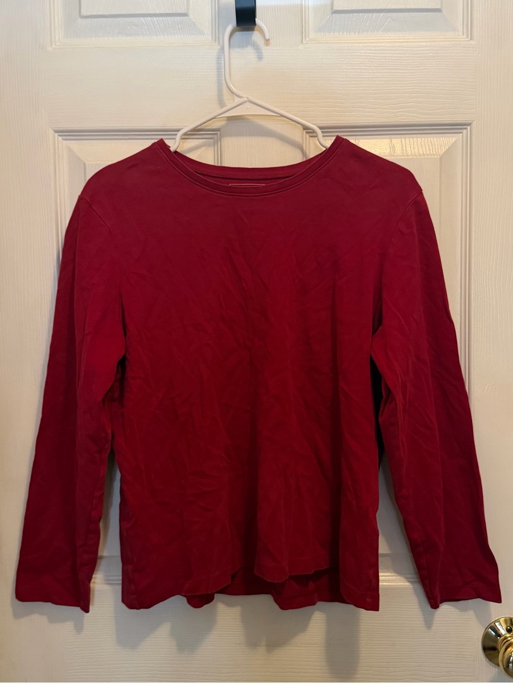 L.L. Bean Long Sleeve Red Casual Tee